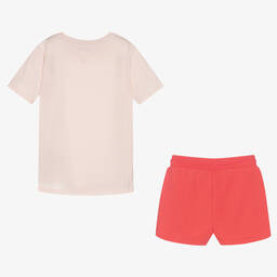 Tommy Hilfiger-طقم شورت تينز بناتي قطن لون زهري | Childrensalon Outlet