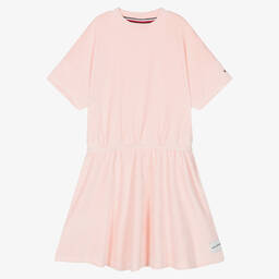 Tommy Hilfiger-Teen Girls Pink Cotton Velour Dress | Childrensalon Outlet