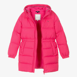 Tommy Hilfiger-Teen Girls Pink Down Padded Coat | Childrensalon Outlet