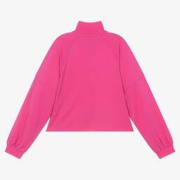 Tommy Hilfiger-سويتشيرت فيسكوز جيرسي لون زهري تينز بناتي | Childrensalon Outlet