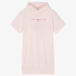 Tommy Hilfiger-فستان هودي تينز بناتي قطن جيرسي لون زهري | Childrensalon Outlet