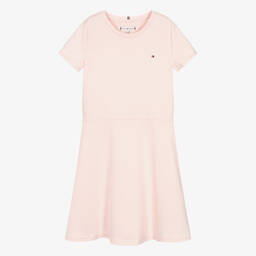 Tommy Hilfiger-فستان تينز بناتي مودال جيرسي لون زهري مع حزام | Childrensalon Outlet