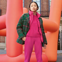 Tommy Hilfiger-معطف بافر تينز بناتي لون زهري | Childrensalon Outlet