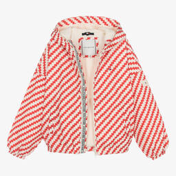 Tommy Hilfiger-Teen Girls Red & Ivory Windbreaker Jacket | Childrensalon Outlet