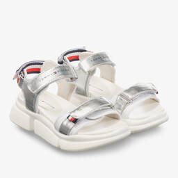 Tommy Hilfiger-Teen Girls Silver Sandals | Childrensalon Outlet