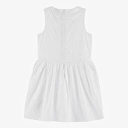 Tommy Hilfiger-Teen Girls White Broderie Anglaise Dress | Childrensalon Outlet