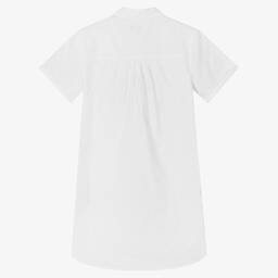 Tommy Hilfiger-فستان تينز بناتي قطن مطرز لون أبيض | Childrensalon Outlet