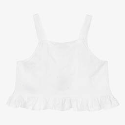 Tommy Hilfiger-Белый хлопковый кроп-топ | Childrensalon Outlet