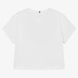 Tommy Hilfiger-Teen Girls White Cotton T-Shirt | Childrensalon Outlet