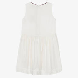 Tommy Hilfiger-Teen Girls White Crêpe Lace Trim Dress | Childrensalon Outlet