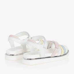 Tommy Hilfiger-Teen Girls White Faux Leather Sandals | Childrensalon Outlet