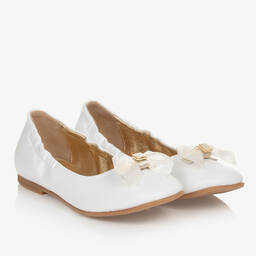 Tommy Hilfiger-Teen Girls White Faux Leather Shoes | Childrensalon Outlet
