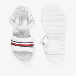 Tommy Hilfiger-صندل بشريط لاصق تينز بناتي لون أبيض | Childrensalon Outlet