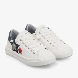 Tommy Hilfiger-Teen Girls White Logo Trainers | Childrensalon Outlet