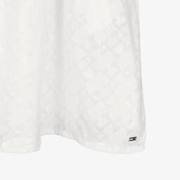 Tommy Hilfiger-فستان تينز بناتي مزيج قطن لون أبيض | Childrensalon Outlet