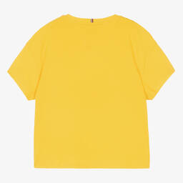 Tommy Hilfiger-تيشيرت تينز بناتي قطن لون أصفر | Childrensalon Outlet