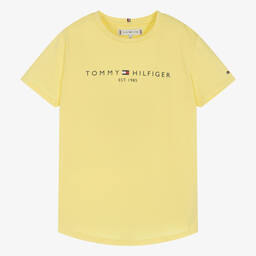 Tommy Hilfiger-Teen Girls Yellow Cotton T-Shirt | Childrensalon Outlet