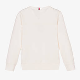 Tommy Hilfiger-سويشيرت تينز ولادي قطن جيرسي لون عاجي | Childrensalon Outlet