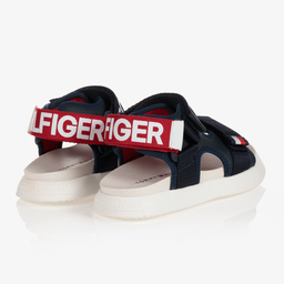 Tommy Hilfiger-Teen Navy Blue Velcro Sandals | Childrensalon Outlet