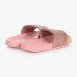 Tommy Hilfiger-Teen Pink Glitter Logo Sliders | Childrensalon Outlet