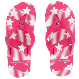 Tommy Hilfiger-Teen Pink Logo Flip Flops | Childrensalon Outlet