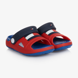 Tommy Hilfiger-Teen Red Rubber Logo Sandals | Childrensalon Outlet