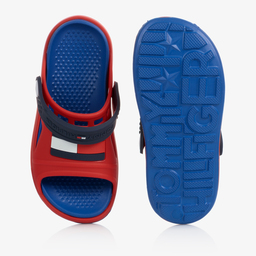 Tommy Hilfiger-Teen Red Rubber Logo Sandals | Childrensalon Outlet