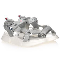 Tommy Hilfiger-Teen Silver Logo Sandals | Childrensalon Outlet