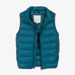 Tommy Hilfiger-Teen Teal Blue Puffer Gilet | Childrensalon Outlet