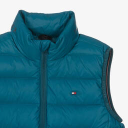 Tommy Hilfiger-Teen Teal Blue Puffer Gilet | Childrensalon Outlet
