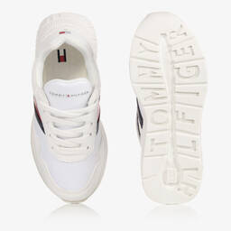 Tommy Hilfiger-Teen White Flag Trainers | Childrensalon Outlet