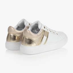 Tommy Hilfiger-Бело-золотистые кроссовки для подростков | Childrensalon Outlet