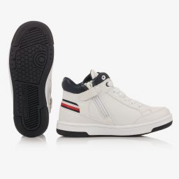 Tommy Hilfiger-Teen White High Top Trainers | Childrensalon Outlet