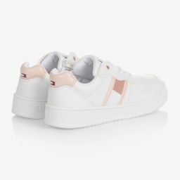 Tommy Hilfiger-Teen White Lace-Up Trainers | Childrensalon Outlet