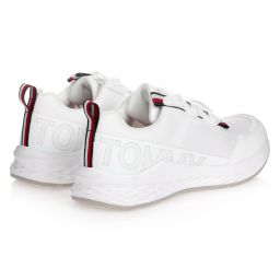Tommy Hilfiger-Teen White Logo Trainers | Childrensalon Outlet