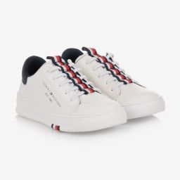 tommy embossed leather trainers