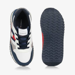 Tommy Hilfiger-Бело-синие кроссовки из искусственной замши | Childrensalon Outlet