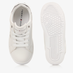 Tommy Hilfiger-Teen White & Silver Trainers | Childrensalon Outlet