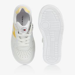 Tommy Hilfiger-ترينرز تينز بناتي جلد صناعي لون أبيض وأصفر | Childrensalon Outlet