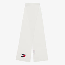 Tommy Hilfiger-White Cotton Knit Flag Scarf | Childrensalon Outlet