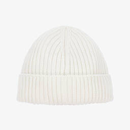 Tommy Hilfiger-White Knitted Flag Beanie Hat | Childrensalon Outlet