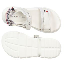 Tommy Hilfiger-White Logo Sandals | Childrensalon Outlet