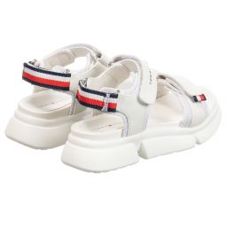 Tommy Hilfiger-White Logo Sandals | Childrensalon Outlet