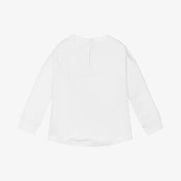 Tommy Hilfiger-سويتشيرت قطن عضوي جيرسي لون أبيض للأطفال | Childrensalon Outlet