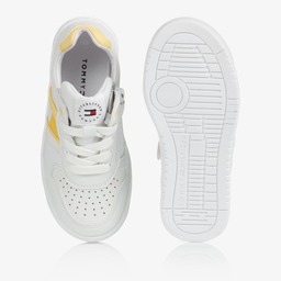 Tommy Hilfiger-White & Yellow Flag Trainers | Childrensalon Outlet