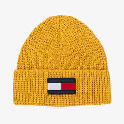 Tommy Hilfiger-Желтая вязаная шапка с флагом | Childrensalon Outlet