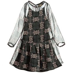 Trussardi-Girls Floral Chiffon Dress | Childrensalon Outlet