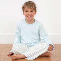Turquaz-Boys Soft Sky Striped Sleepwear | Childrensalon Outlet