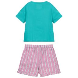 Turquaz-Green & Pink Short Pyjamas | Childrensalon Outlet