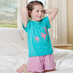 Turquaz-Green & Pink Short Pyjamas | Childrensalon Outlet